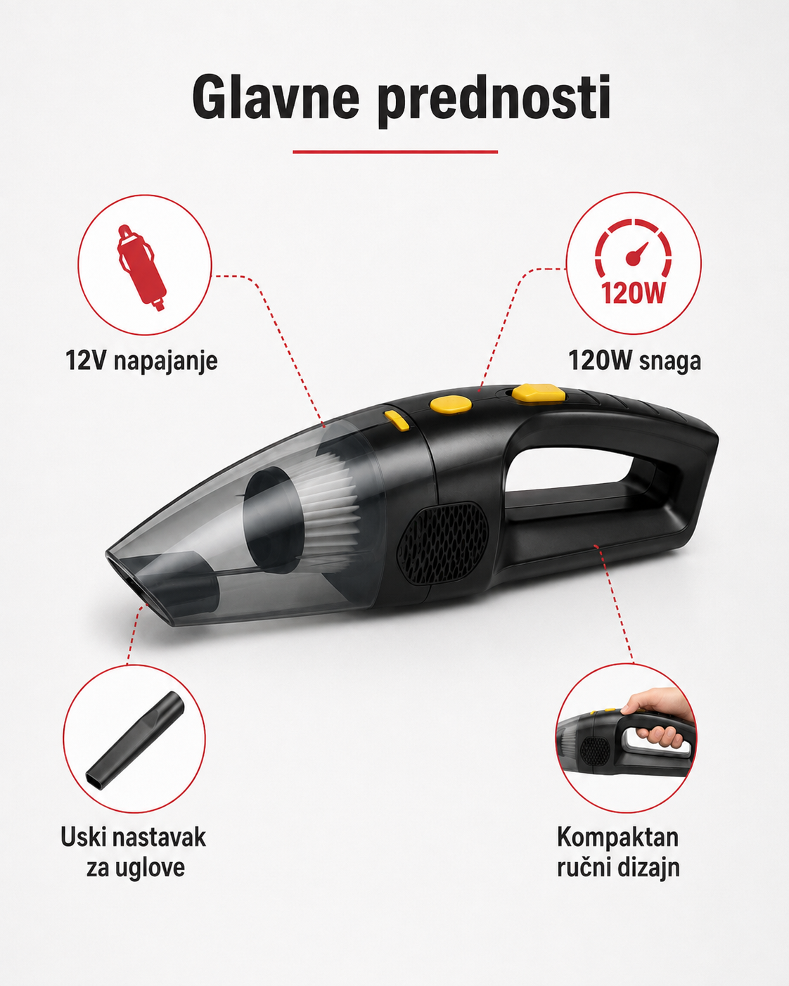 DriveClean 120 – ručni auto-usisivač 12V