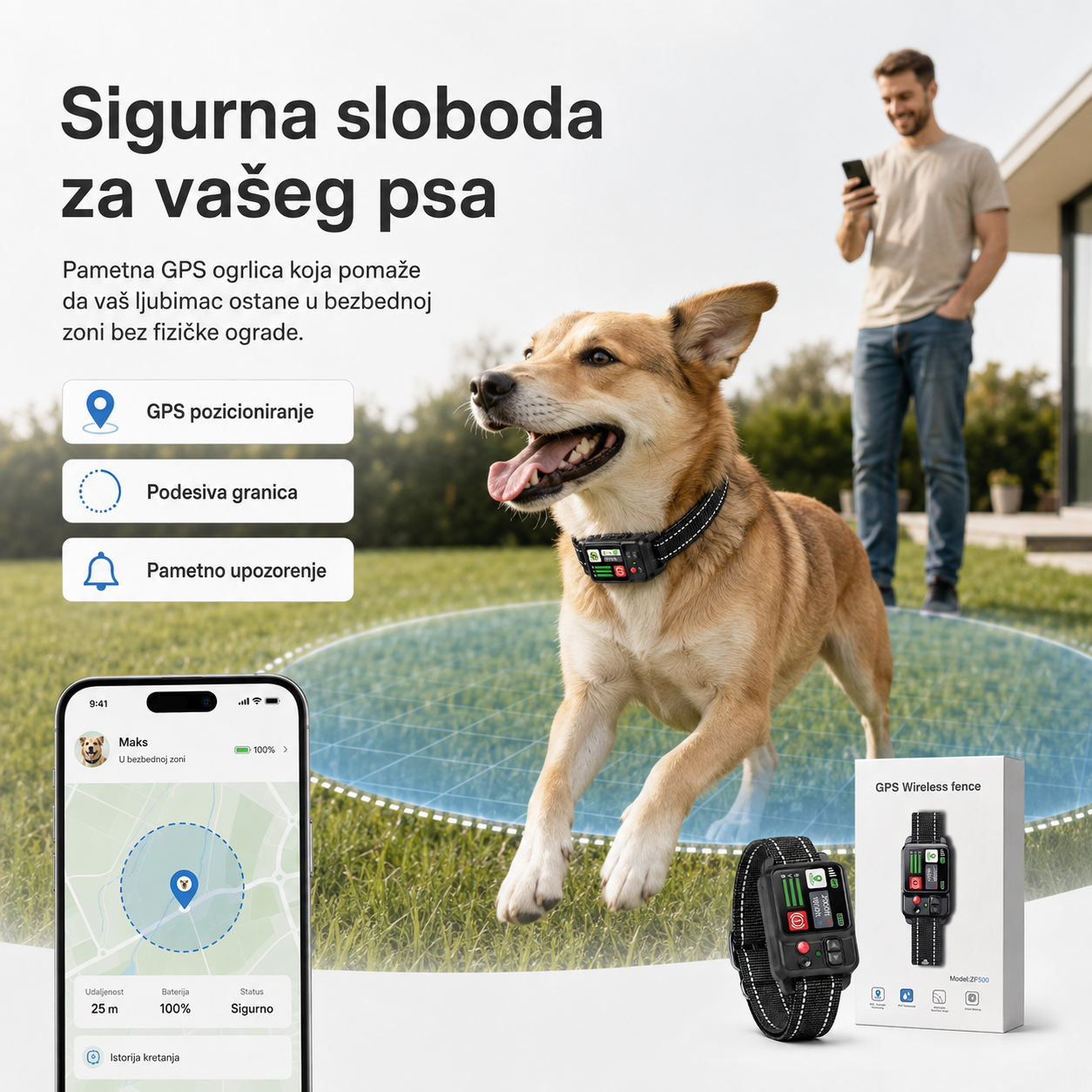 SafeZone ZF500 – GPS bežična ograda za pse