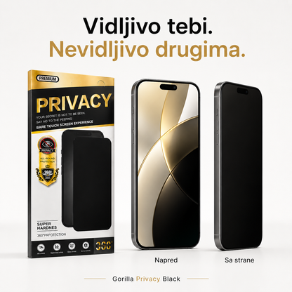 Privacy Black zaštitno staklo