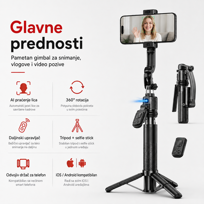 C17 AutoTrack 360 – AI tripod i selfie stick