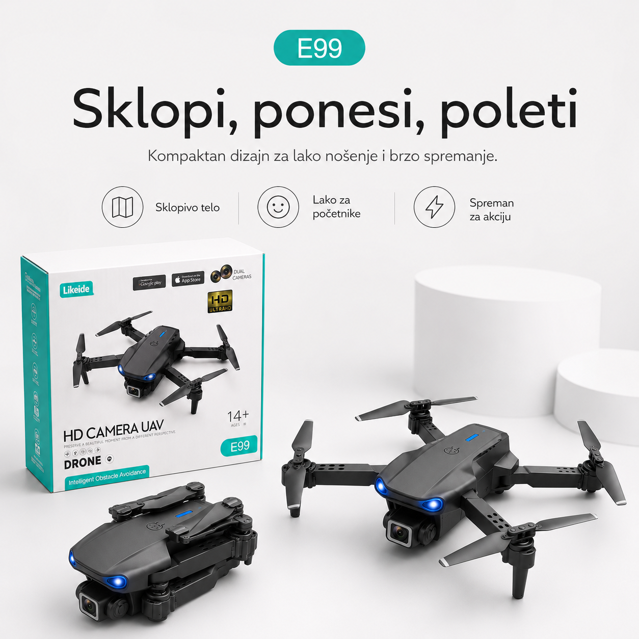 E99 AeroView – sklopivi dron sa dve kamere