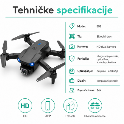 E99 AeroView – sklopivi dron sa dve kamere