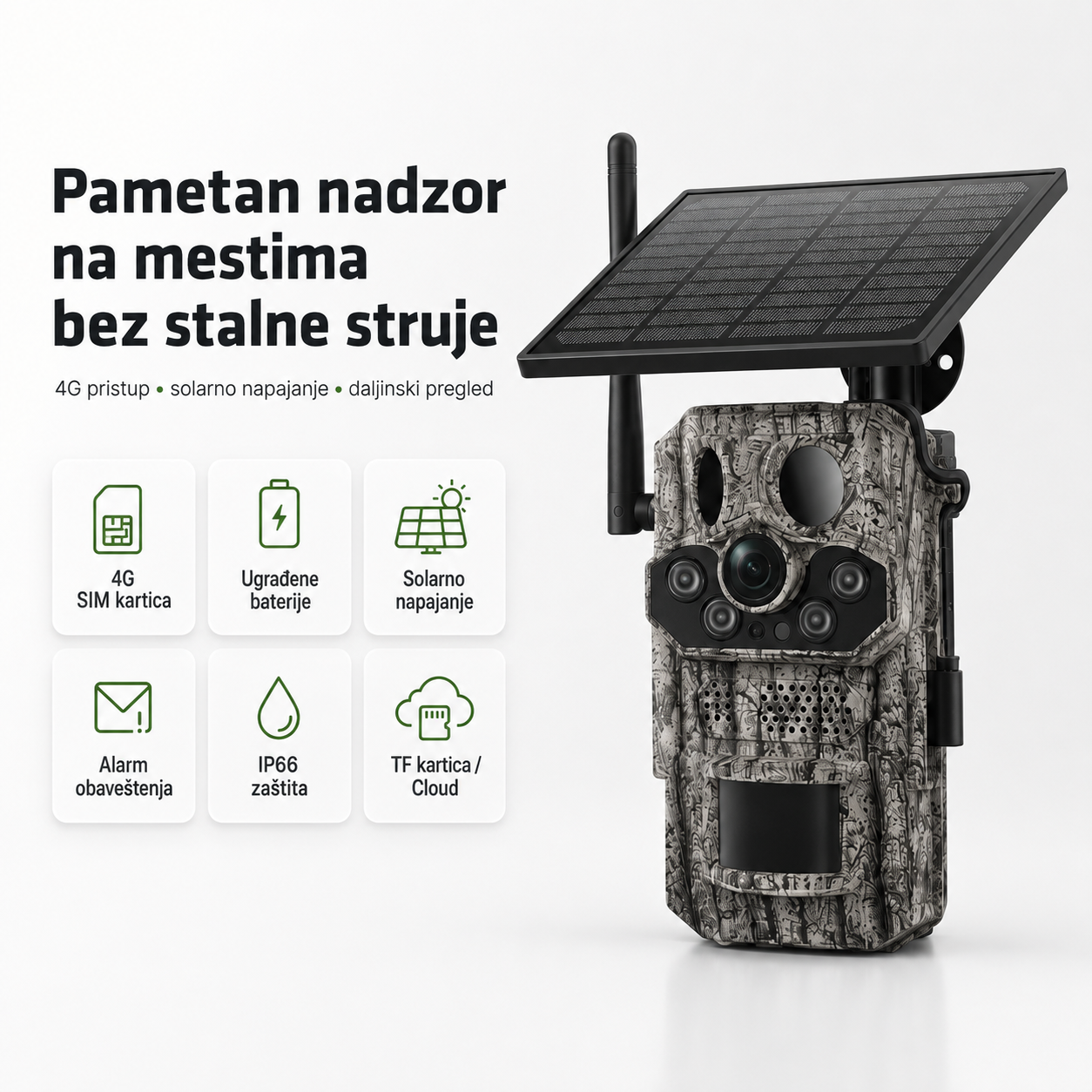 TrailGuard AI 4G Solar – pametna lovačka kamera sa SIM karticom