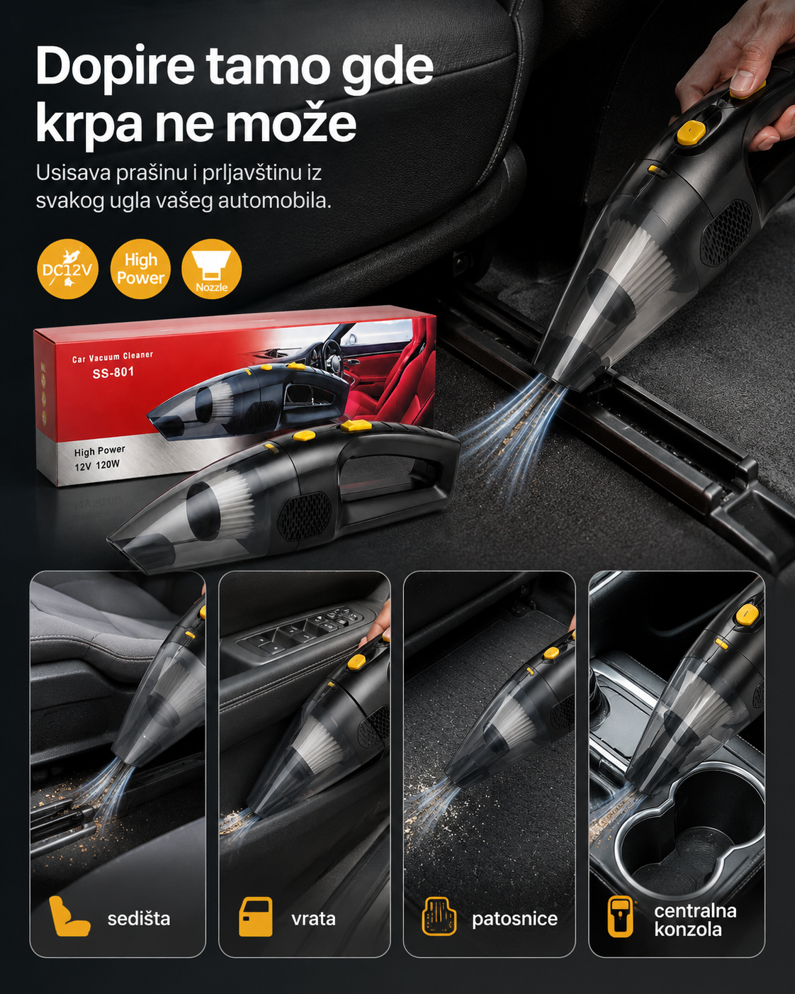 DriveClean 120 – ručni auto-usisivač 12V