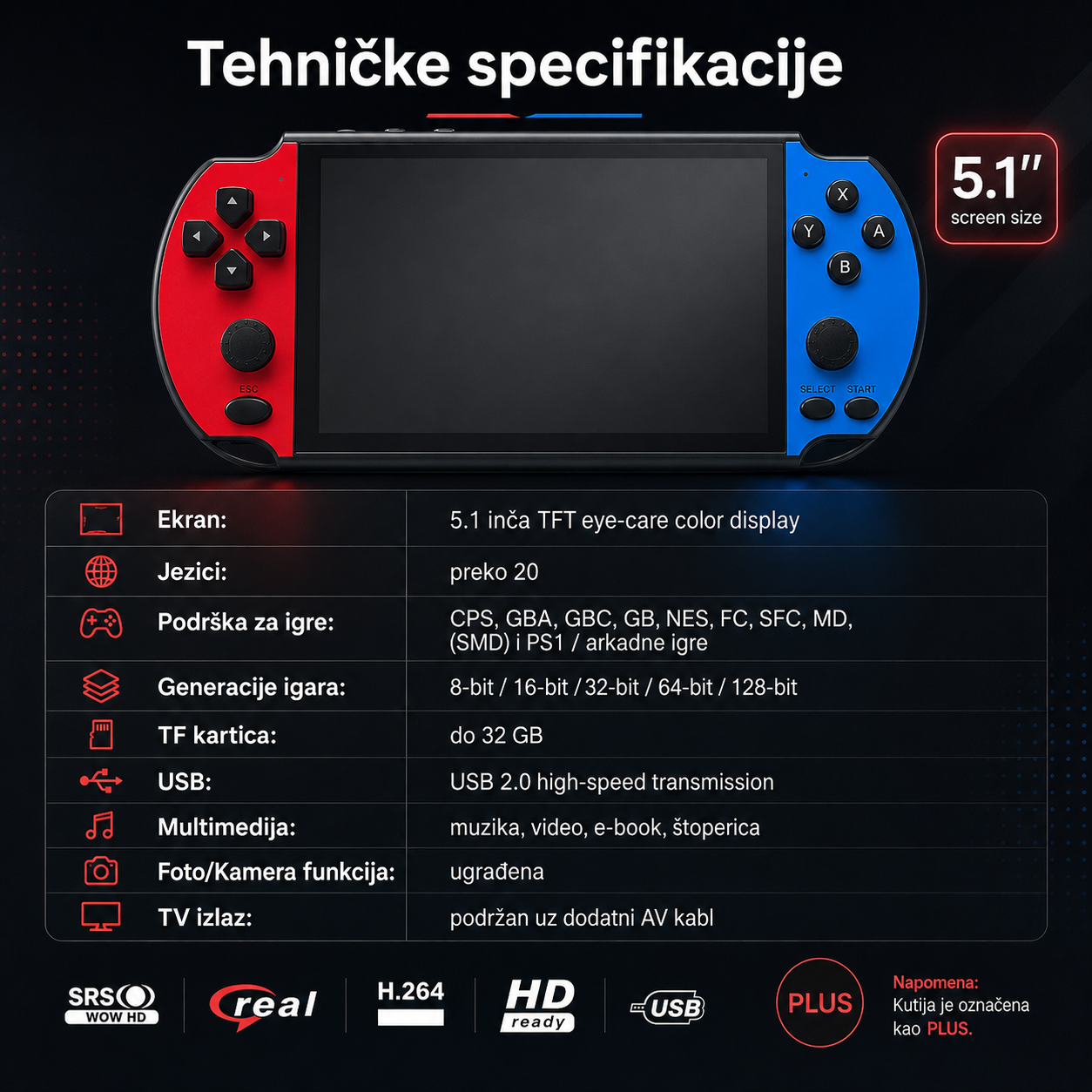 Game On Pocket X9 Plus – Retro Handheld Konzola