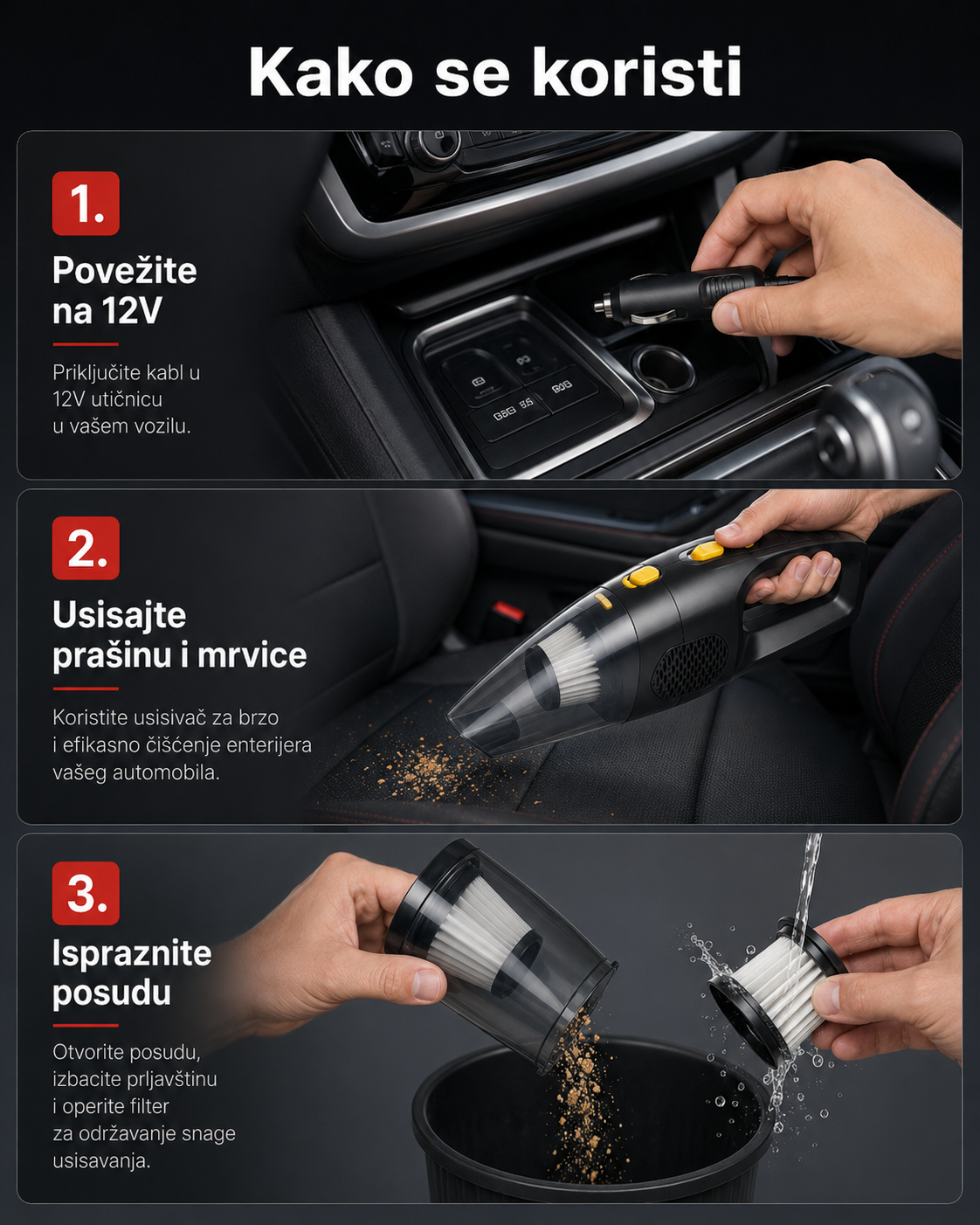 DriveClean 120 – ručni auto-usisivač 12V