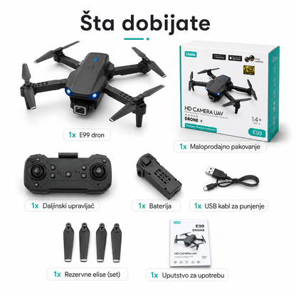 E99 AeroView – sklopivi dron sa dve kamere