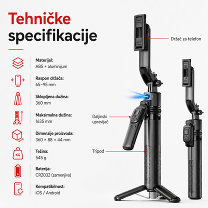 C17 AutoTrack 360 – AI tripod i selfie stick