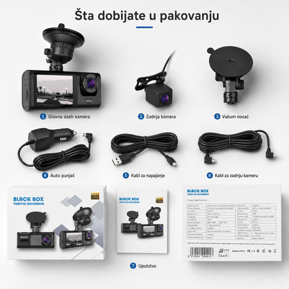 RoadGuard Duo 1296P – prednja i zadnja auto kamera