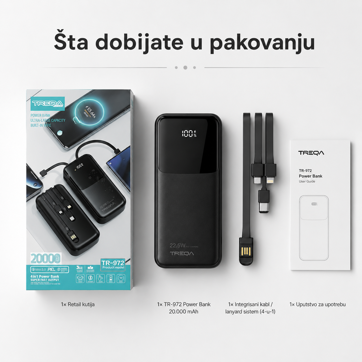 VoltPack 4 u 1 – Power Bank 22.5W 20.000Mah