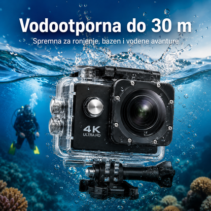 Gorilla ActionCam 4K – WiFi akciona kamera sa vodootpornim kućištem