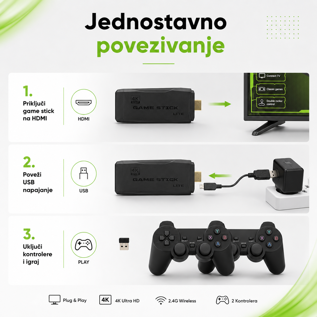 Gorilla Game Stick Lite | 2 bežična kontrolera