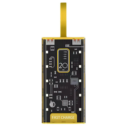 CyberCore 20K – Transparentna Powerbank baterija sa lampom (20.000 mAh)