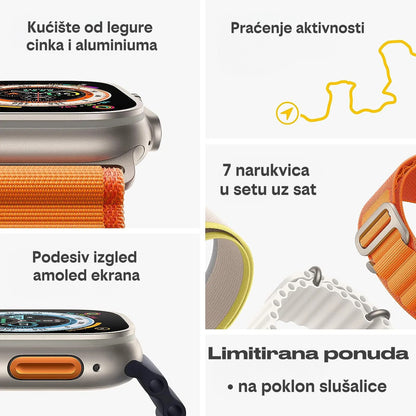 Gorilla Ultra 2  pametni sat sa 7 narukvica (poklon slušalice)
